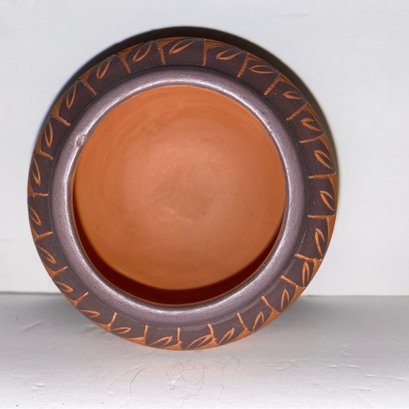 Handmade Redware Navajo Etched Vessel Bear Claw Mtn Mesa Verde Signed Silas - Picture 3 of 8